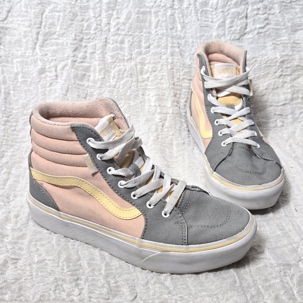 VANS Off The Wall Sk8-Hi Top Racing Apricot Peach Shoes Size Youth 5 Streetwear
